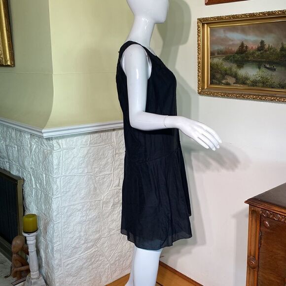 Bruuns Bazaar Copenhagen LBD Silk & Cotton Blend Black Dress - Picture 6 of 12